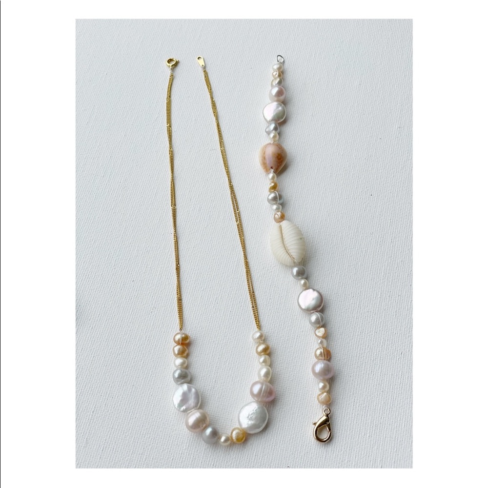 Chunky Colorful Pearl Choker & Bracelet 🐚